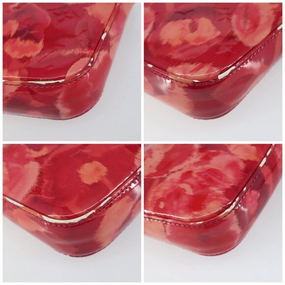 LOUIS VUITTON Vernis Ikat Pochette Accessoires Pouch Red Pink M90042 Auth 144929 - Picture 16 of 16